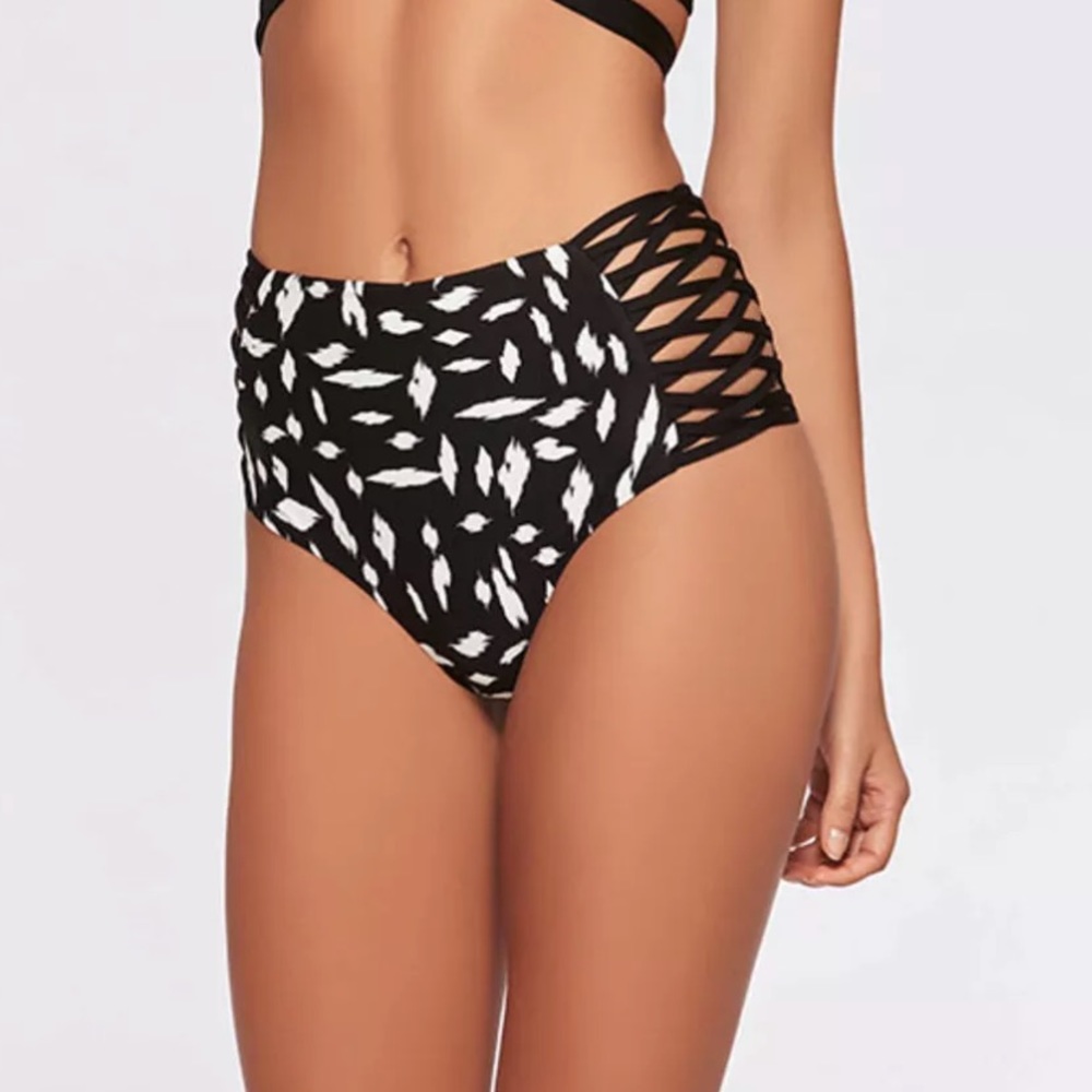 L*Space Reversible Black and White Bikini Bottom